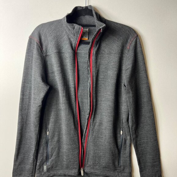 Icebreaker gray merino wool jacket full zip long sleeve men’s size small - Picture 6 of 8